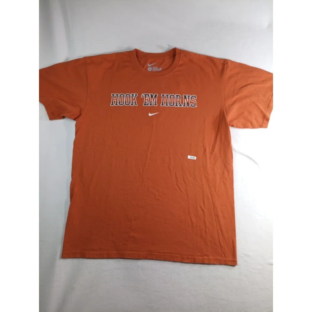 Nike Texas Longhorns Shirt Mens L Orange Hook Em Horns Graphic Tee (1645)